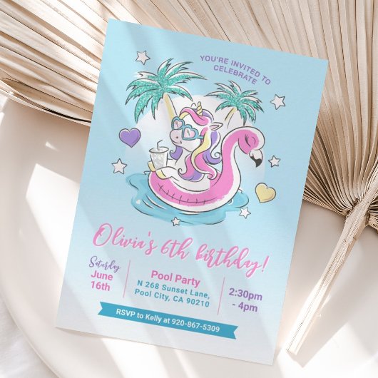 Zwembad Verjaardagsfeest Eenhoorn Flamingo Tropica Kaart