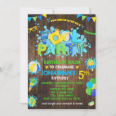 Zwembad Verjaardagsfeest Rubber Eend Blauw Groen H Kaart (Voorkant)