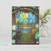 Zwembad Verjaardagsfeest Rubber Eend Blauw Groen H Kaart (Staand voorkant)