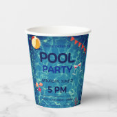 Zwembad Verjaardagsfeest Welkomstbord Papieren Bekers (Voorkant)