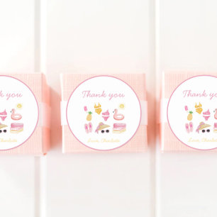 Zwembad verjaardagsfeestje gast gunst ronde sticker