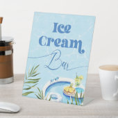 Zwembad verjaardagsfeestje Ice Cream Bar Reclamebord Met Voetstuk (Insitu)