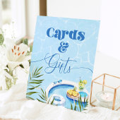 Zwembad verjaardagsfeestje Kaarten en geschenken Reclamebord Met Voetstuk