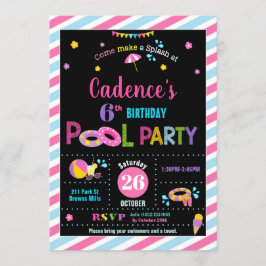Zwembad Verjaardagsfeestje Meisje Kaart