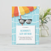 Zwembad Verjaardagsfeestje Modern Cool Tiener Zoet Kaart (Staand voorkant)