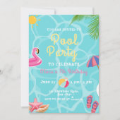 Zwembad Verjaardagsfeestje, Zwembad Kinder Zwemfee Kaart (Voorkant)