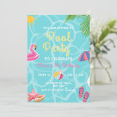 Zwembad Verjaardagsfeestje, Zwembad Kinder Zwemfee Kaart (Staand voorkant)