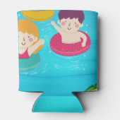 Zwembad Verjaardagsuitnodigingen Zwemmen kinder Fe Blikjeskoeler (Achterkant)