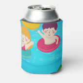 Zwembad Verjaardagsuitnodigingen Zwemmen kinder Fe Blikjeskoeler (Blikje Achterkant)