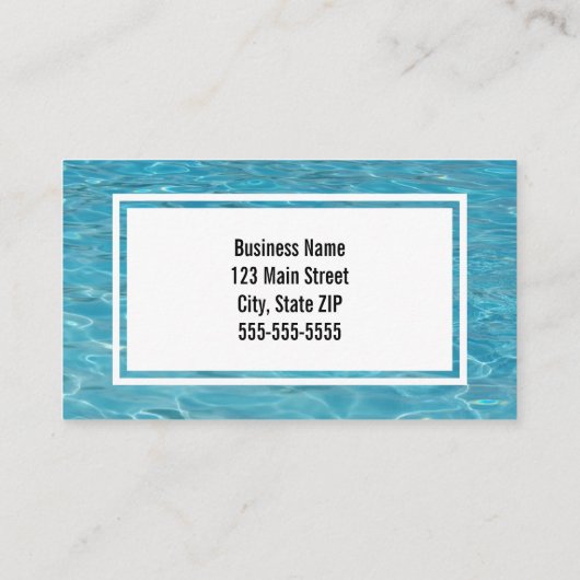 Zwembad verzorging aqua zwemmen foto visitekaartje (Achterkant)