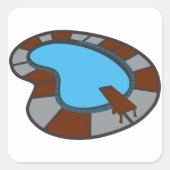 zwembad vierkante sticker (Voorkant)
