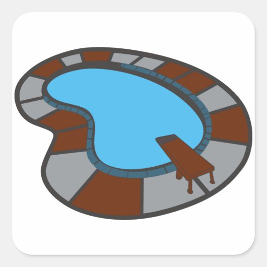 zwembad vierkante sticker (Voorkant)