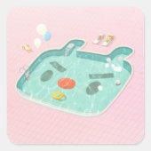 zwembad vierkante sticker (Voorkant)