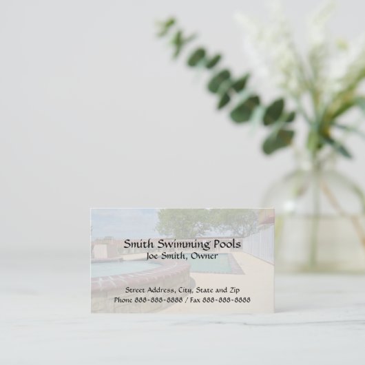 Zwembad Visitekaartje (Staand voorkant)