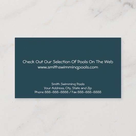 Zwembad Visitekaartje (Achterkant)