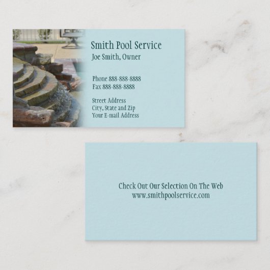 Zwembad Visitekaartje (Voorkant / Achterkant)