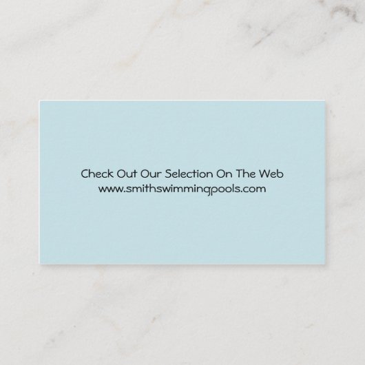 Zwembad Visitekaartje (Achterkant)