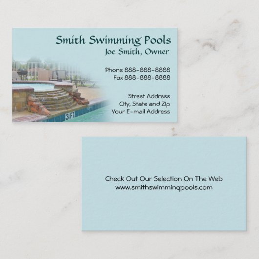 Zwembad Visitekaartje (Voorkant / Achterkant)