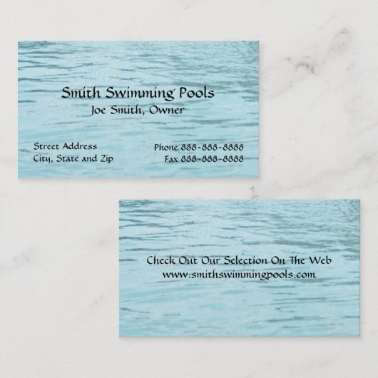 Zwembad Visitekaartje (Voorkant / Achterkant)