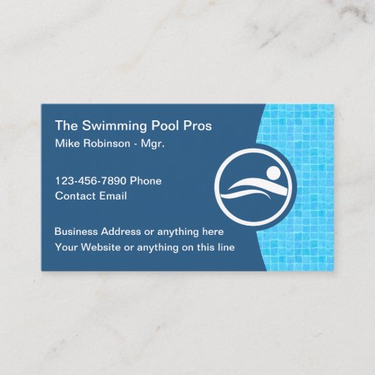 Zwembad visitekaartjes online (Voorkant)