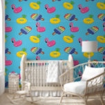 Zwembad Vlotters Patroon Helder Blauw en Roze Zome Behang<br><div class="desc">Versier uw poolhouse of voeg een zomerse touch toe aan uw volgende ambachtelijke project met deze schil met patroon en plakbehang. Mijn illustraties van een assortiment opblaasbare zwembaddrijvers in heldere zomerse kleuren zijn geplaatst tegen een heldere zwembadblauwe achtergrond.</div>