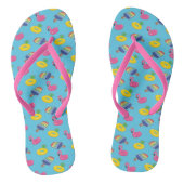 Zwembad Vlotters Patroon Helder Blauw en Roze Zome Teenslippers (Voetbed)