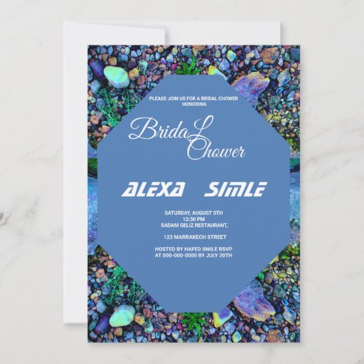 Zwembad Water Bruids Douche Uitnodiging, Bewerkbar Kaart (Voorkant)