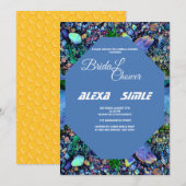 Zwembad Water Bruids Douche Uitnodiging, Bewerkbar Kaart (Voorkant / Achterkant)