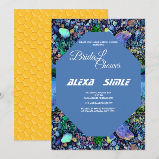 Zwembad Water Bruids Douche Uitnodiging, Bewerkbar Kaart (Voorkant / Achterkant)