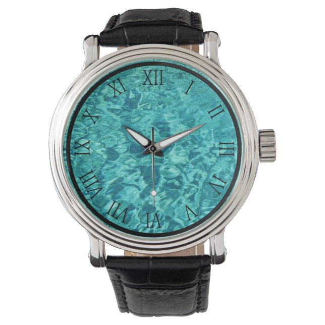 Zwembad Water Grote Klok Horloge (Voorkant)