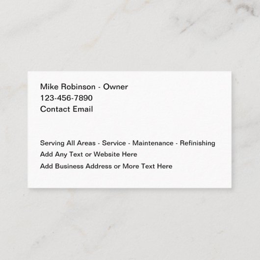 Zwembad Water Thema Visitekaartjes (Achterkant)