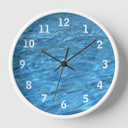 Zwembad Waters Wandklok (Voorkant)
