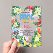 Zwembad zomer drinken verjaardagsfeestje acryl uitnodigingen (Insitu (Draagbaar))