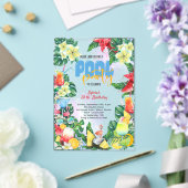 Zwembad zomer drinken verjaardagsfeestje acryl uitnodigingen (Insitu (Huwelijk))