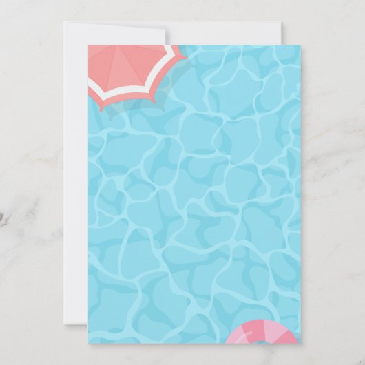 Zwembad zomer drinken verjaardagsfeestje kaart (Achterkant)