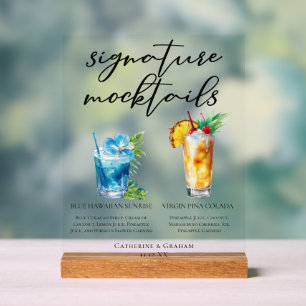 Zwembad Zomer Mocktails Blauwe Hawaiaanse Piña Col Acryl Bord