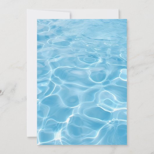 Zwembad zomer neon vibes verjaardagsfeestje kaart (Achterkant)