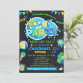 Zwembad Zomer Verjaardag Bash Blauw Groen Geel Fee Kaart (Staand voorkant)