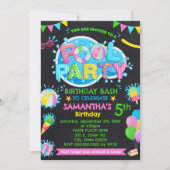 Zwembad Zomer Verjaardag Bash Kinderen Roze Partij Kaart (Voorkant)