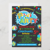 Zwembad Zomer Verjaardag Bash Primaire Kleuren Par Kaart (Voorkant)