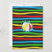 Zwembad Zomer Verjaardag Bash Primaire Kleuren Par Kaart (Achterkant)