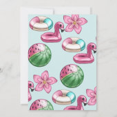 Zwembad zomerfeest verjaardag kaart (Achterkant)