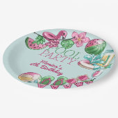 Zwembad zomerfeest verjaardag papieren bordje (Gekanteld)