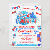 Zwembad Zomerverjaardagsfeestje Rood Wit Blauw Kaart (Voorkant)