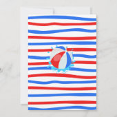 Zwembad Zomerverjaardagsfeestje Rood Wit Blauw Kaart (Achterkant)
