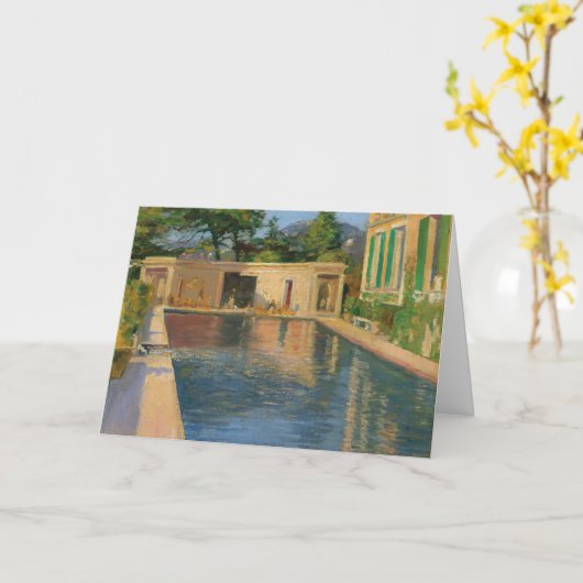 Zwembad, Zuid-Frankrijk | Sir John Lavery Kaart (Gele Bloem)