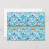 Zwembad Zwembad Team Patroon Briefkaart (Voorkant / Achterkant)