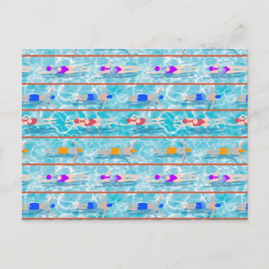 Zwembad Zwembad Team Patroon Briefkaart (Voorkant)