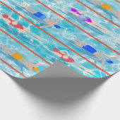 Zwembad Zwembad Team Patroon Cadeaupapier (Hoek)