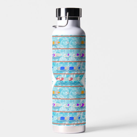 Zwembad Zwembad Team Patroon Monogram Waterfles (Rechts)